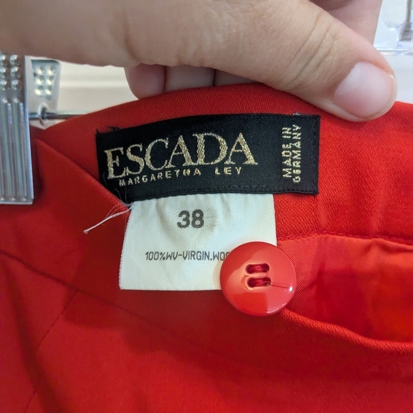 Vintage Escada Vibrant Red Pencil Skirt - Picture 2 of 4